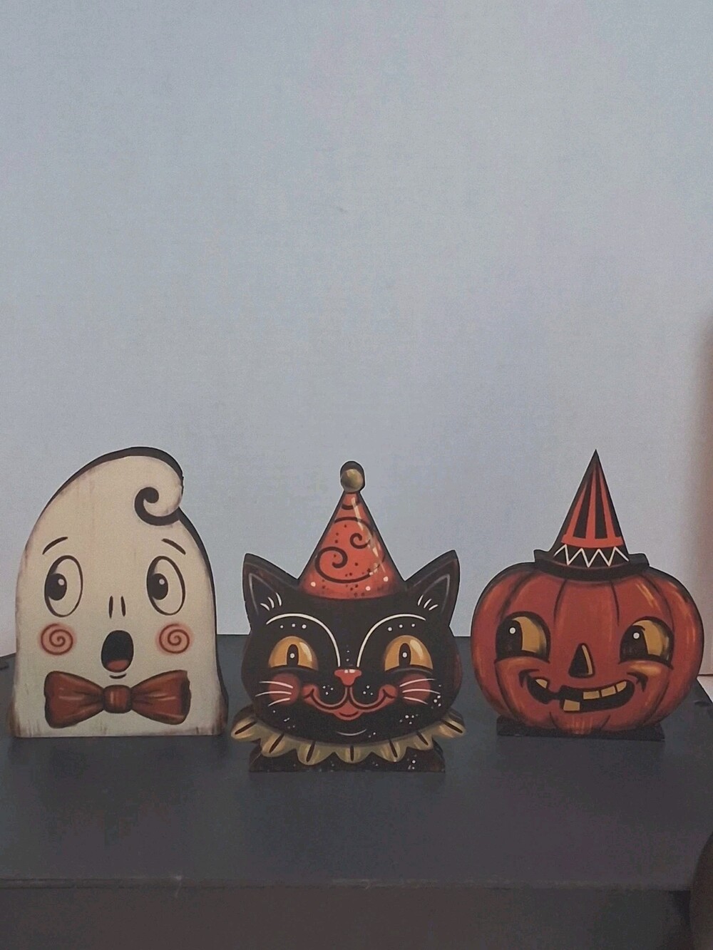 BNIB! Halloween Table Decorations, 3 Tier Tray Pumpkin Spooky Decor; VTG Styling